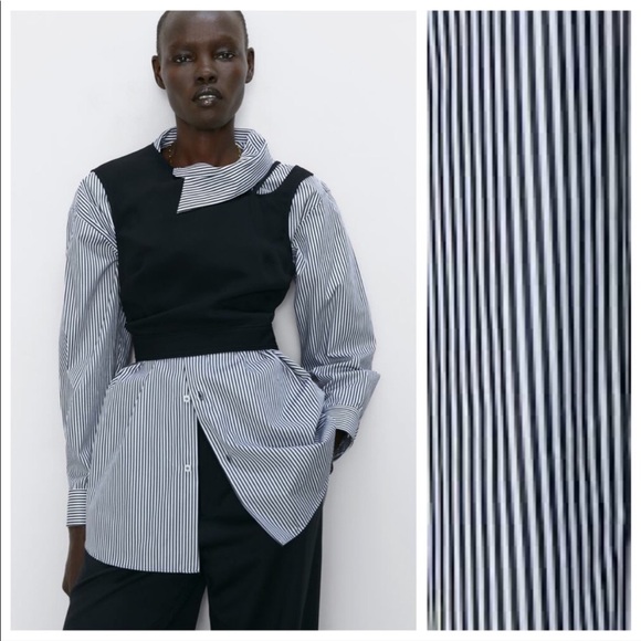 Zara striped oversized button up closure - Picture 2 of 8